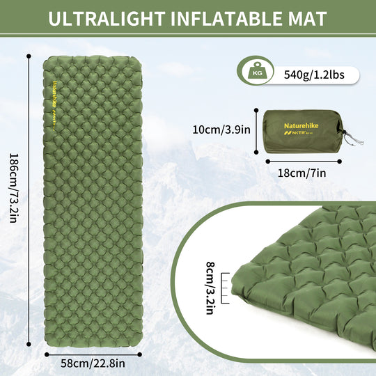 Tuye Series Ultra Light Inflatable Sleeping Pad （R-value 4.6 minimum temperature -20℃/-4℉）