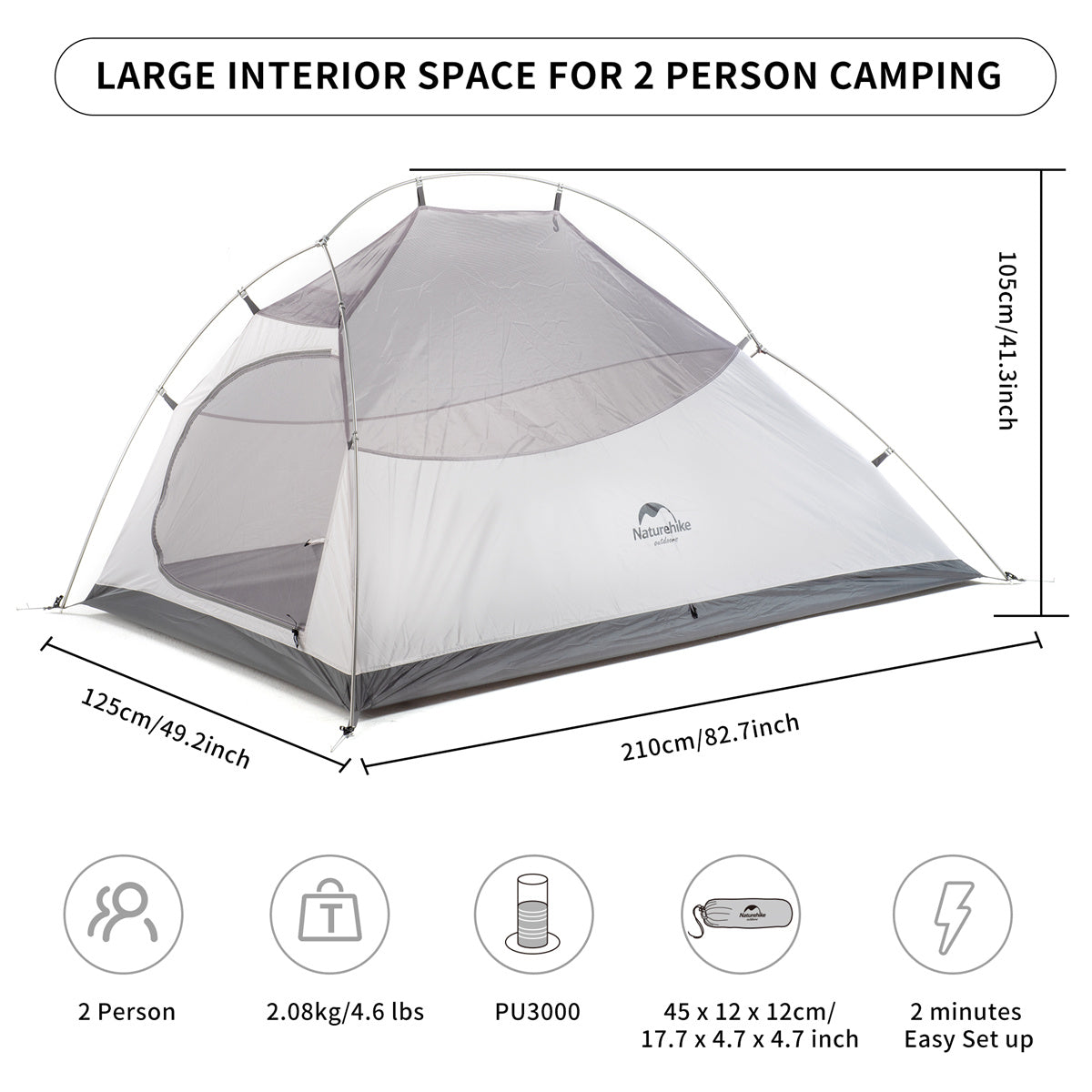 Cloud UP 2 People 3-season Camping Tent Ultralight 20D – Naturehike-au