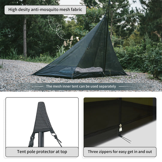 Flame Retardant 4-Season Camping Tent with Stove Jack