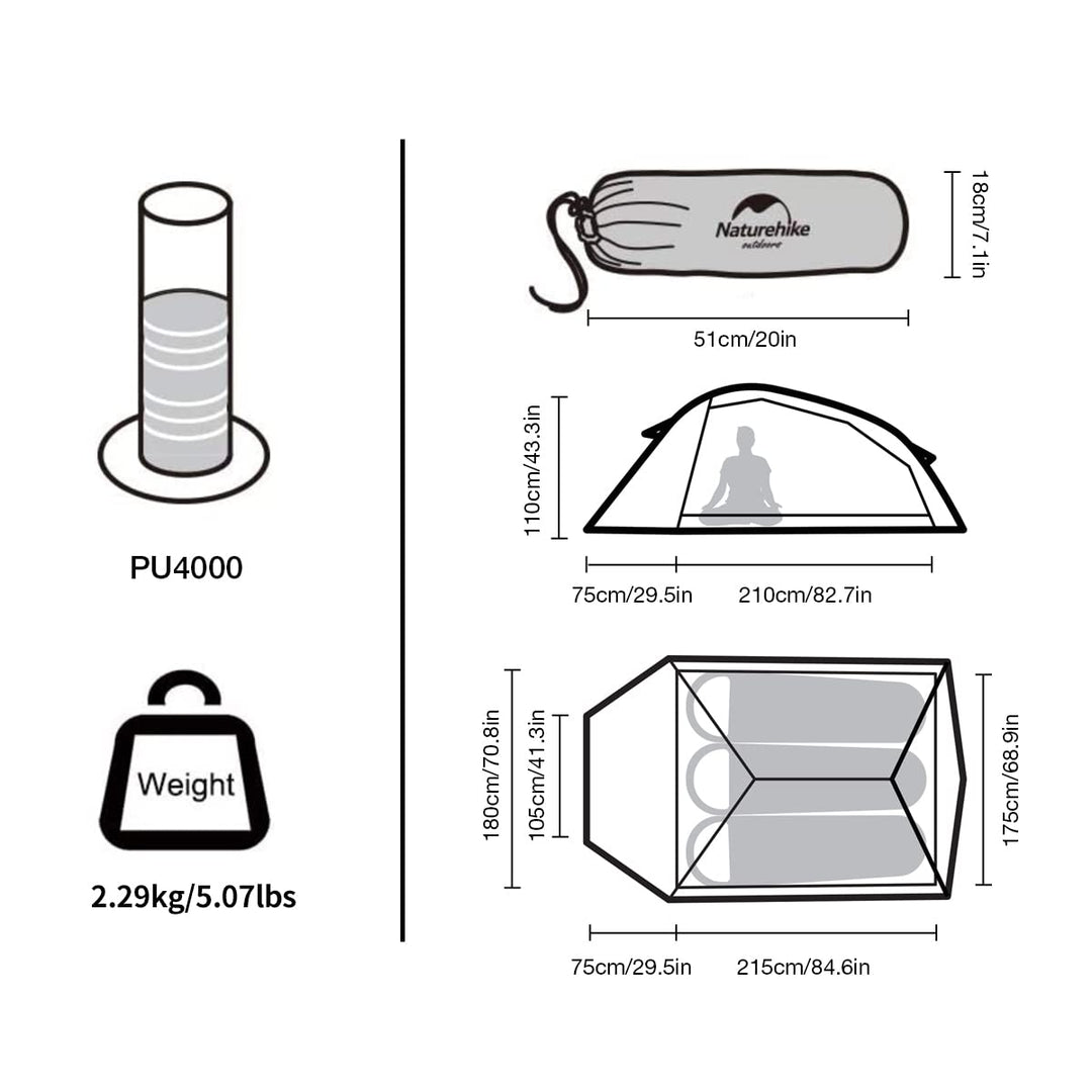 Cloud UP 3 People 3-season Camping Tent