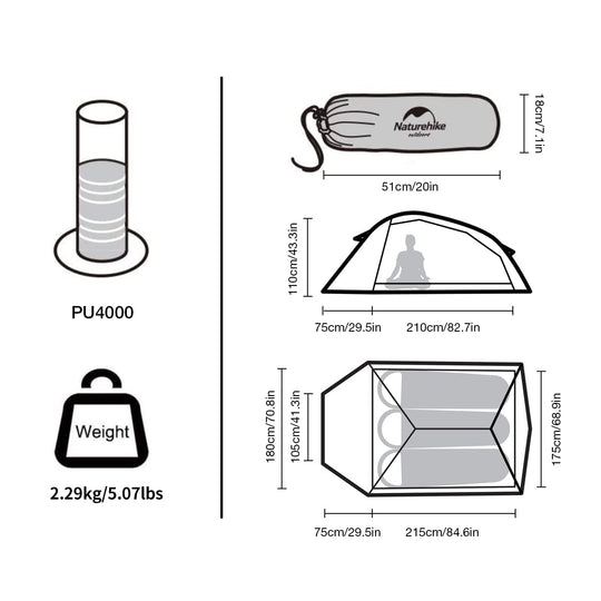 Cloud UP 3 People 3-season Camping Tent