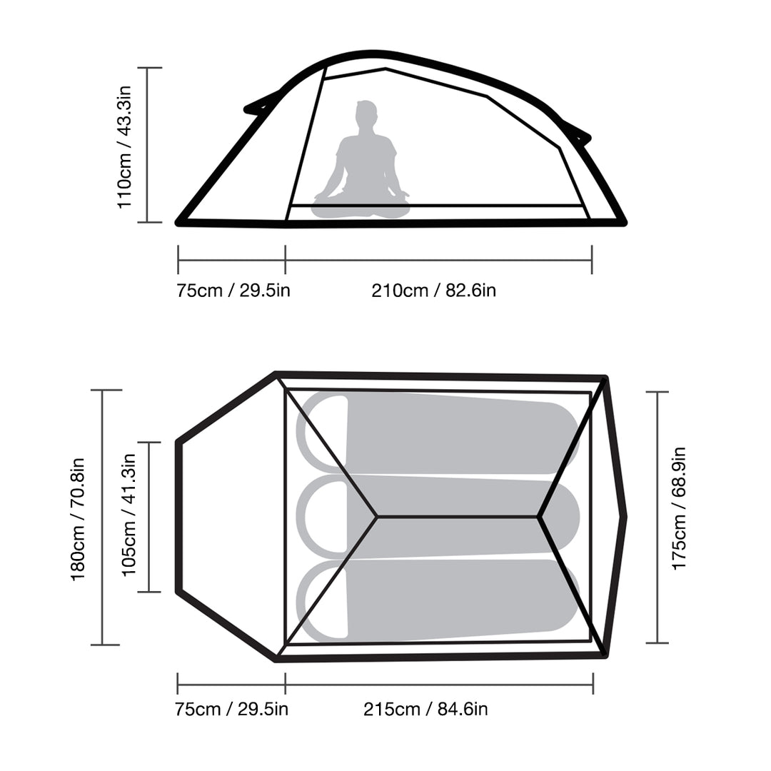 Cloud UP 3 People 3-season Camping Tent