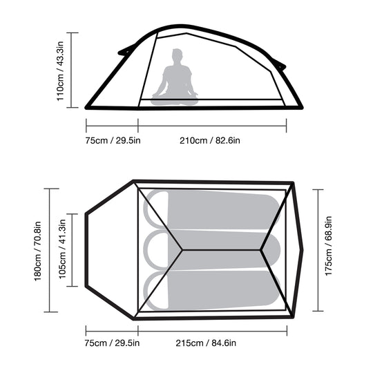 Cloud UP 3 People 3-season Camping Tent