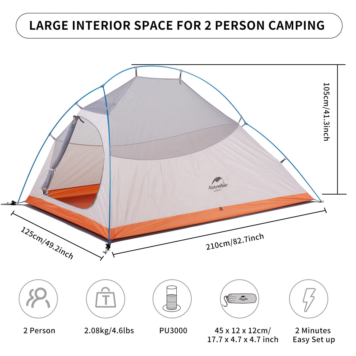 Cloud UP 2 People 3-season Camping Tent Ultralight 20D – Naturehike-au