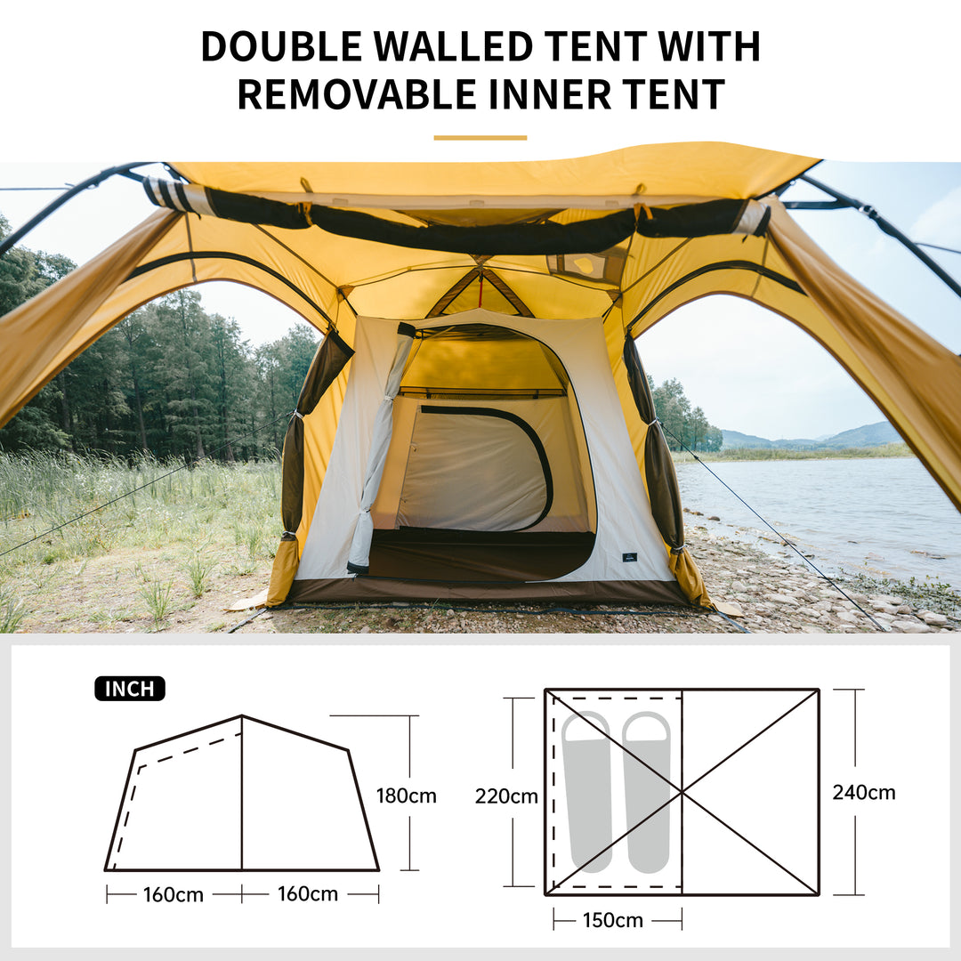 Naturehike Dune 4-Season 2Person Hot Tent with Stove Jack