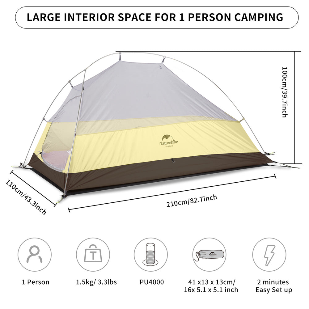 Cloud Up 1 Person 3-season Camping Tent Ultralight 20D