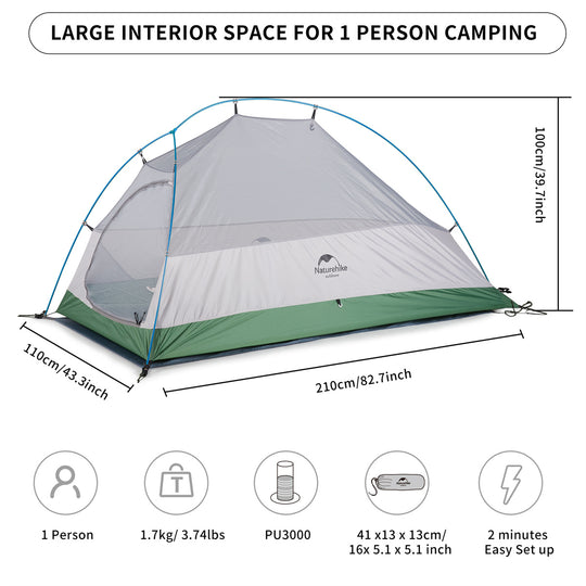 Cloud Up 1 Person 3-season Camping Tent Ultralight 20D