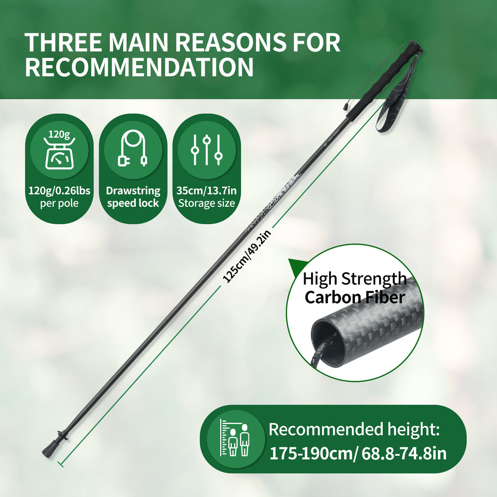 AirRush Light Weight Quick-to-fold Carbon Fiber Trekking Pole