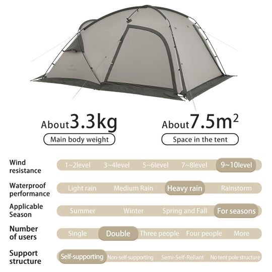 Mountain Peak Hot Tent One Bedroom&One Living Room