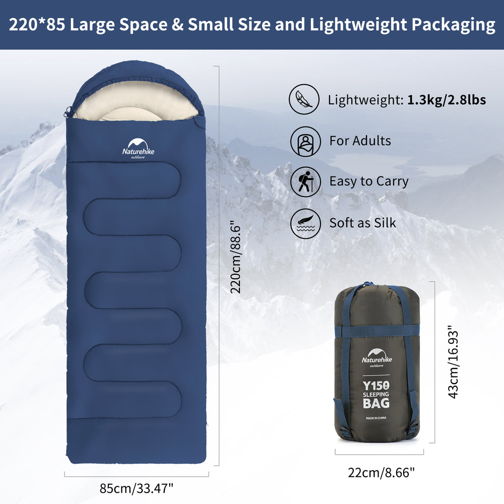 Y150L Round Bottom Envelope With Hood Sleeping Bag