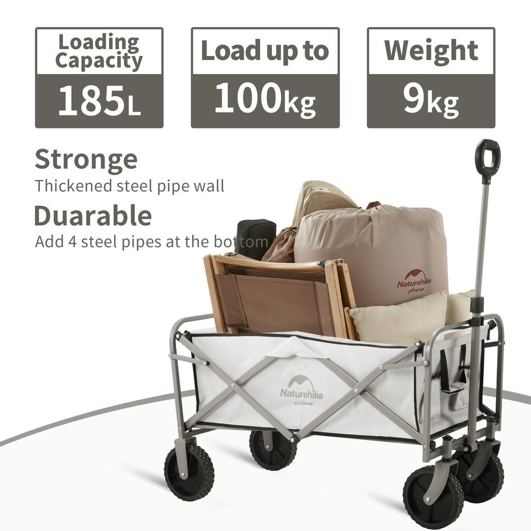 Naturehike Lightweight Cart, Collapsible Portable Wagon Cart, 80 Liters Camping Cart, Maximum 100 Liters, Garden Outdoor Park Utility Wagon Cart