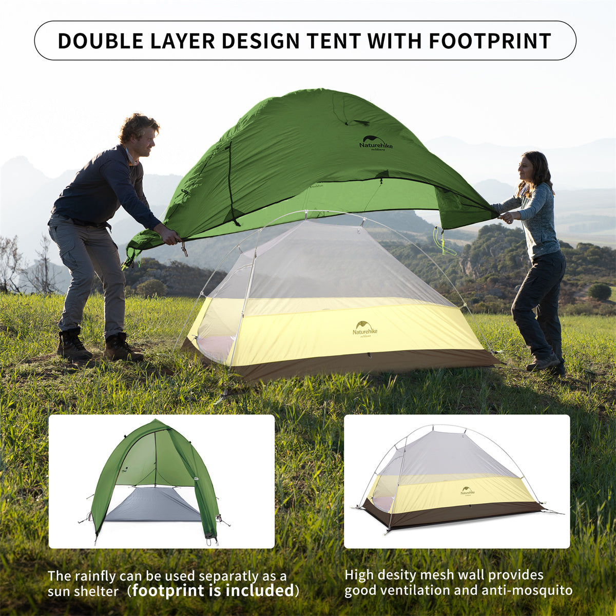 Cloud Up 1 Person 3-season Camping Tent Ultralight 20D – Naturehike-au