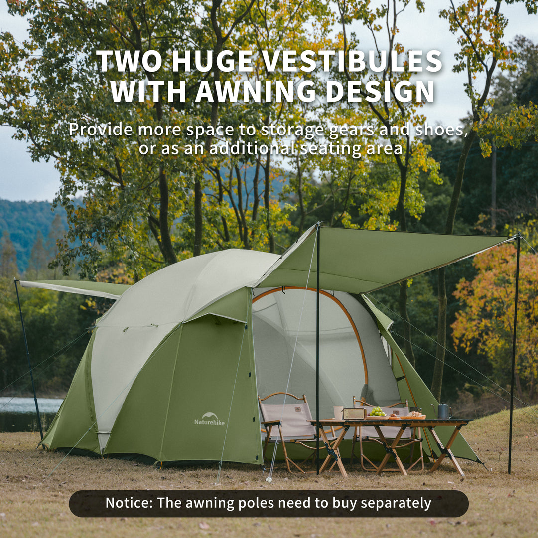 Naturehike KOTA 4 One-Bedroom And Two-Bathroom Tent