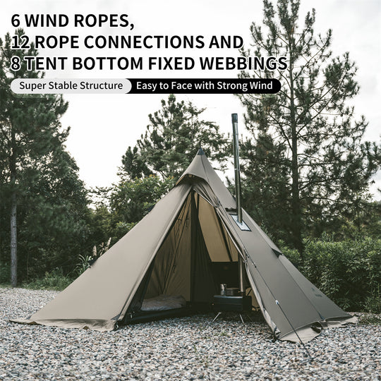 Flame Retardant 4-Season Camping Tent with Stove Jack