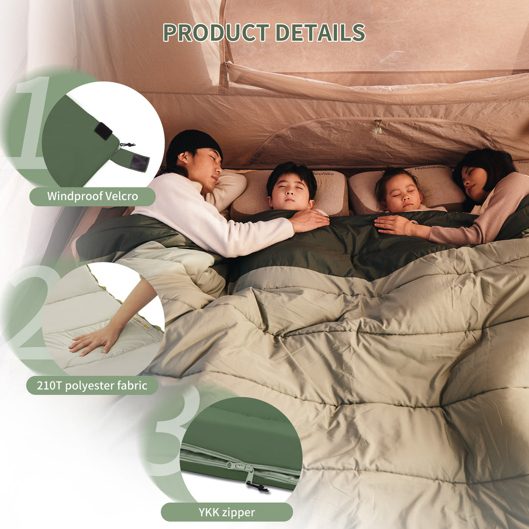 YC Extra Wide Square Cotton Sleeping Bag