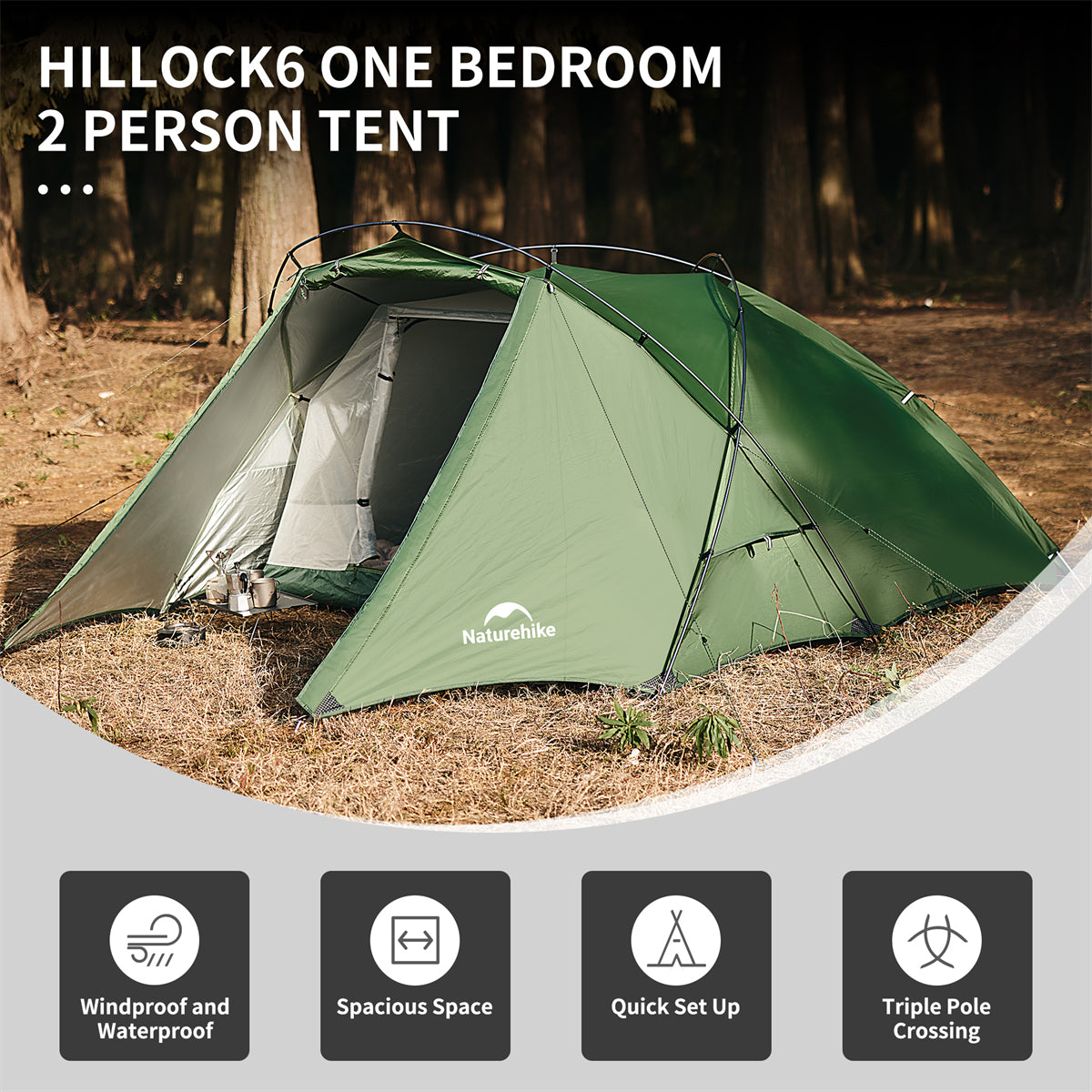 テント・タープ Naturehike Hillock6 Naturehike Hillock6 One Bedroom One Hall Tent UPF50+ Brown Color