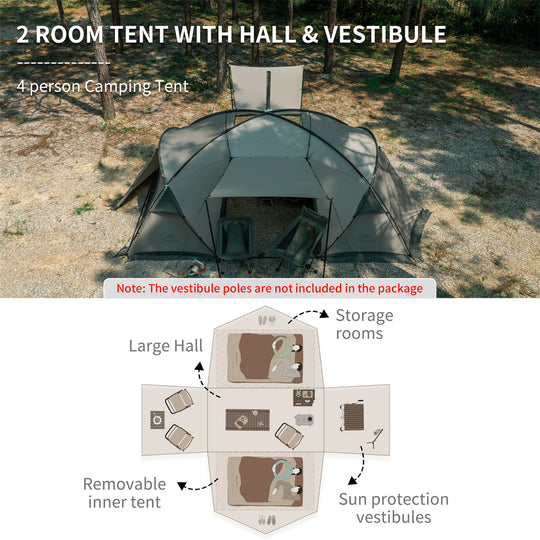 Mountain Peak Hot Tent Two Bedroom&One Living Room