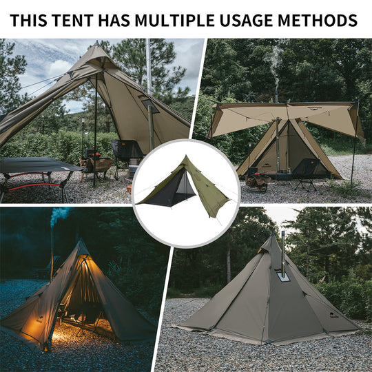 Flame Retardant 4-Season Camping Tent with Stove Jack