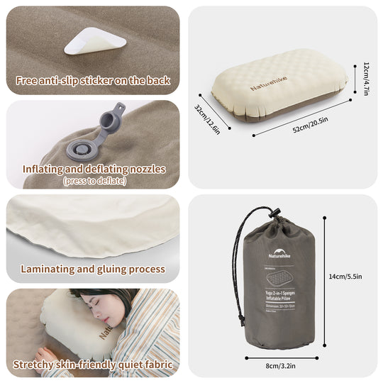 Naturehike Yugu 2-in-1 sponges inflatable pillow