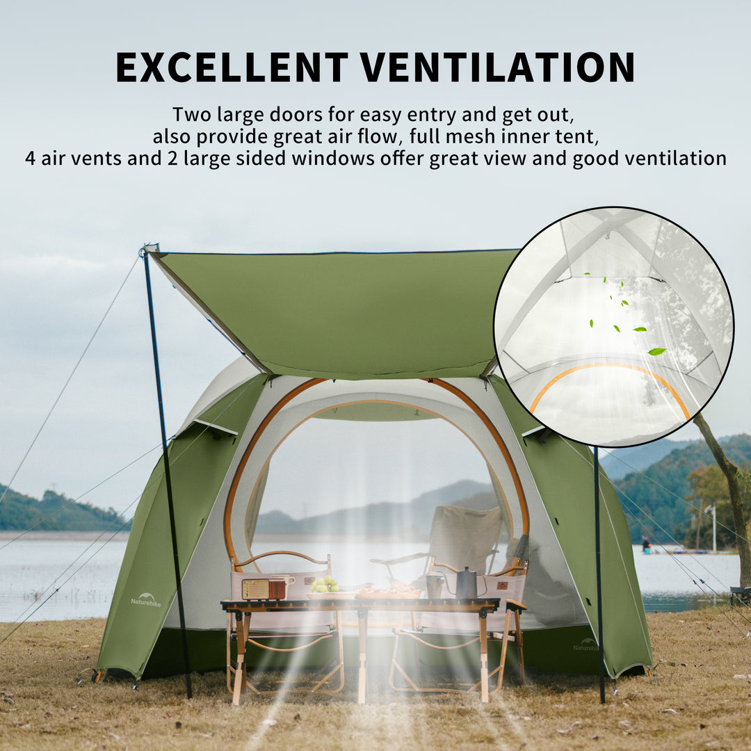 Naturehike KOTA 4 One-Bedroom And Two-Bathroom Tent