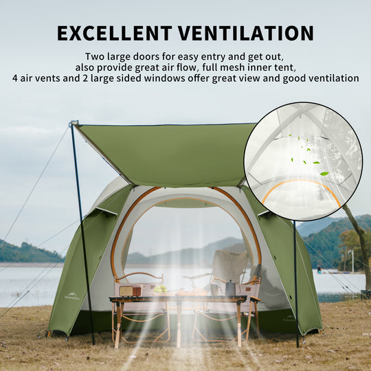 Naturehike KOTA 4 One-Bedroom And Two-Bathroom Tent