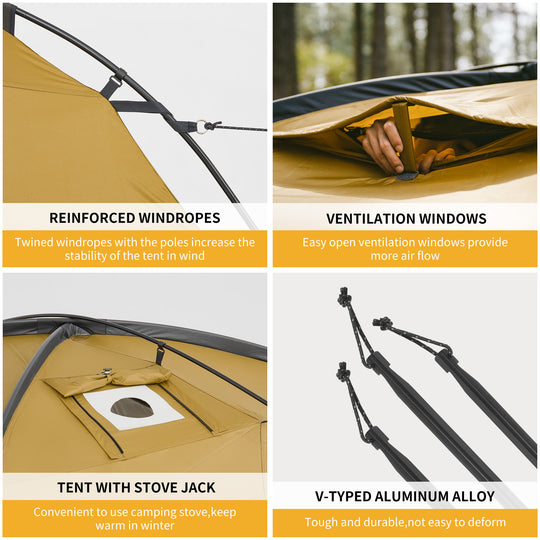 Naturehike Dune 4-Season 2Person Hot Tent with Stove Jack
