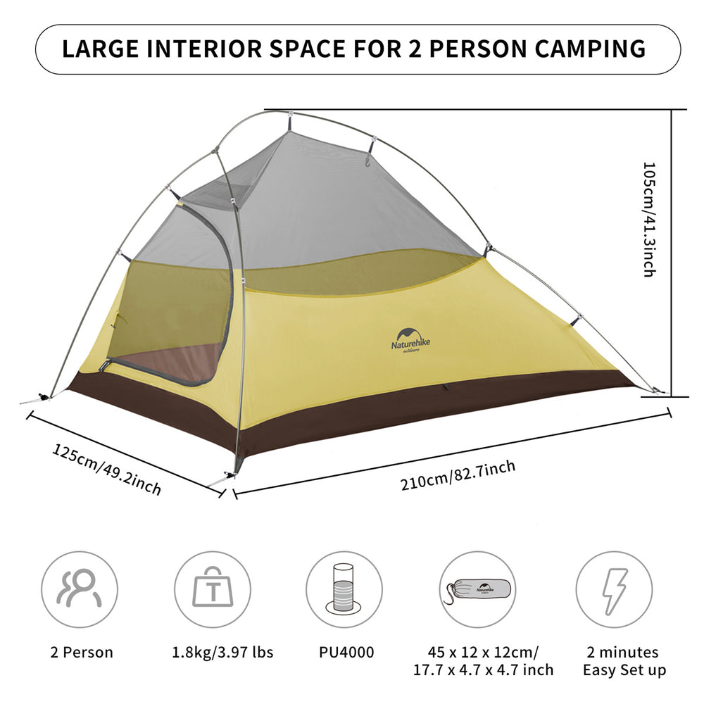 Cloud UP 2 People 3-season Camping Tent Ultralight 20D